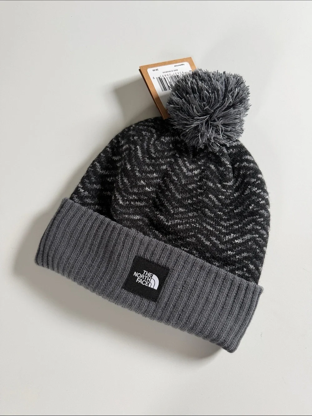 The North Face Gray & Black Marled Pom Beanie